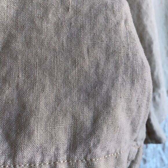 LIZ CLAIBORNE Liz wear khaki linen drawstring 4 pocket shorts - Picture 11 of 16